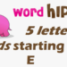 5 letter words with e